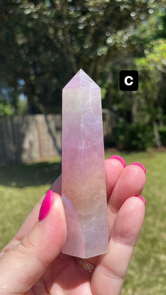 Angel Aura Rose Quartz Crystal Tower