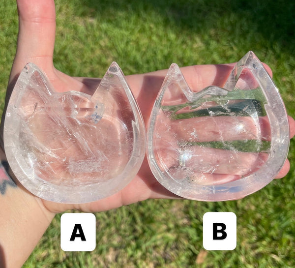 Cat Head Clear Quartz Bowl