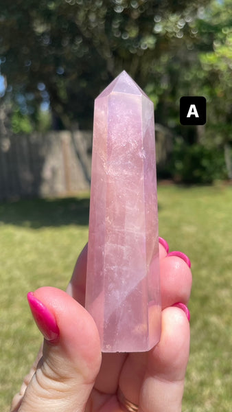 Angel Aura Rose Quartz Crystal Tower