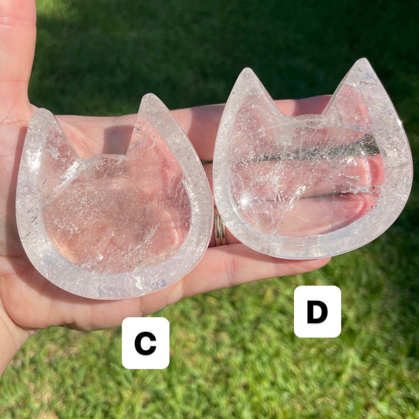 Cat Head Clear Quartz Bowl