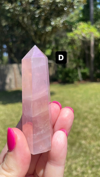 Angel Aura Rose Quartz Crystal Tower