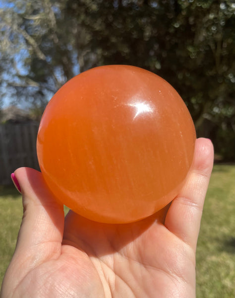 Peach Selenite Sphere