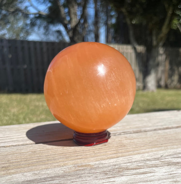 Peach Selenite Sphere