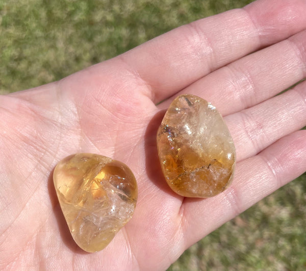 Heat Treated Citrine Tumbled Crystal