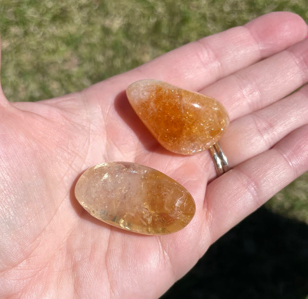 Heat Treated Citrine Tumbled Crystal
