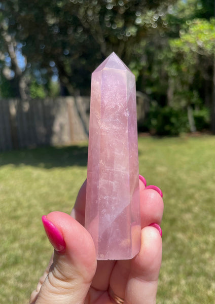 Angel Aura Rose Quartz Crystal Tower