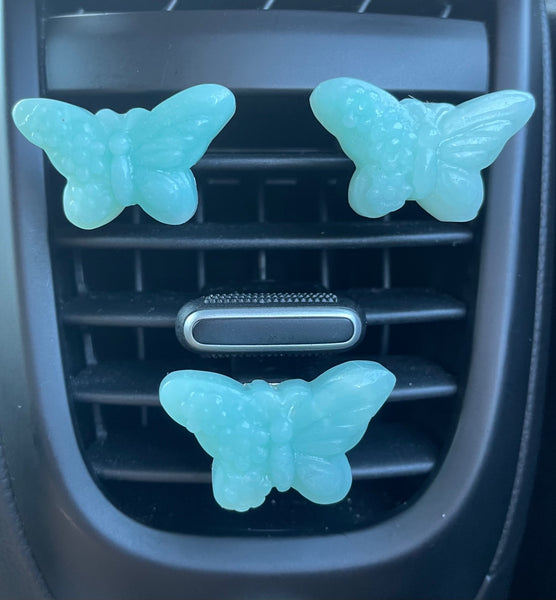 Butterfly Crystal Car Clip Caribbean Calcite
