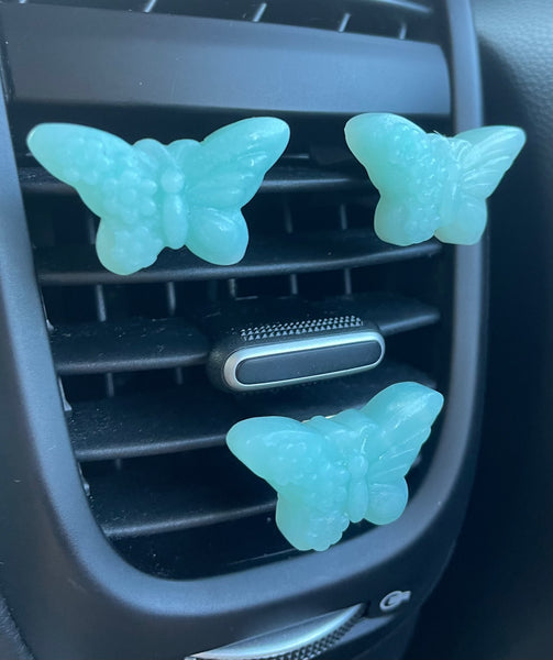 Butterfly Crystal Car Clip Caribbean Calcite