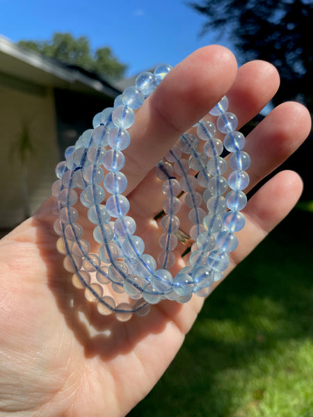 Aquamarine Crystal Bead Bracelet