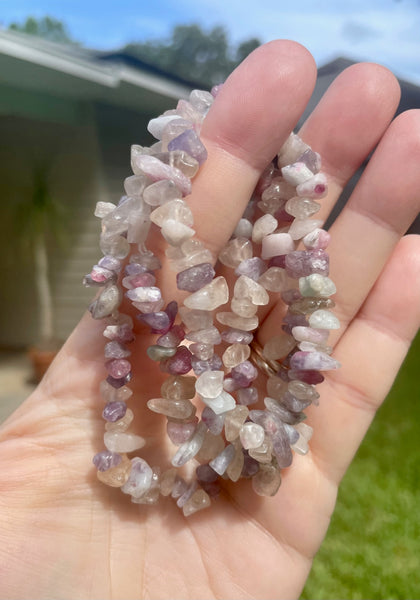 Unicorn Stone Crystal Elastic Chip Bracelet