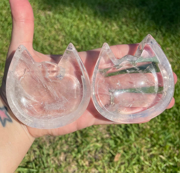 Cat Head Clear Quartz Bowl