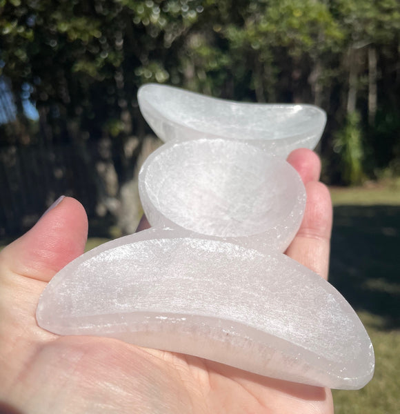 Triple Moon Selenite Bowl