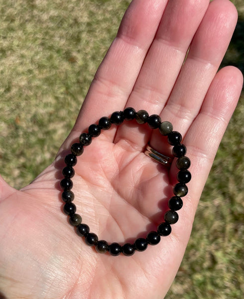 Obsidian Gold Sheen Crystal Bracelet