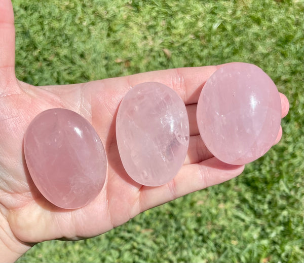 Rose Quartz Crystal Palm Stone Medium