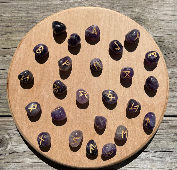 Amethyst Crystal Rune Set