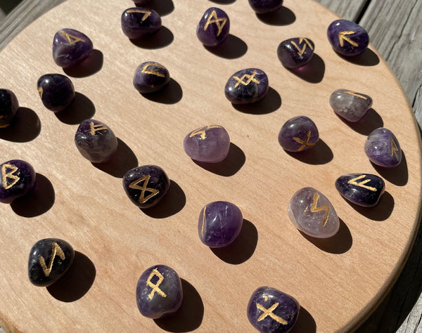 Amethyst Crystal Rune Set