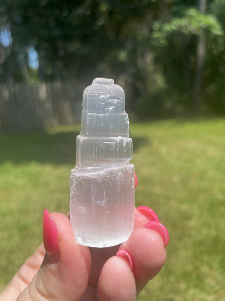 Satin Spar Selenite Mini Iceberg Tower