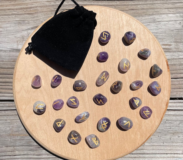 Amethyst Mini Crystal Rune Set