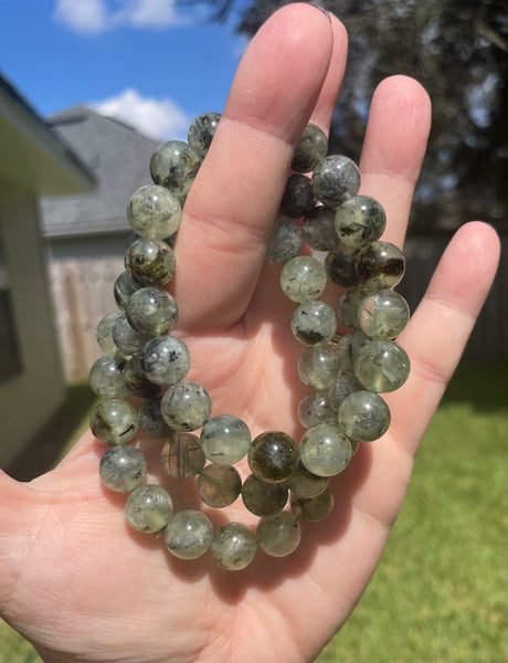 Prehnite Stretch Crystal Bracelet 10mm