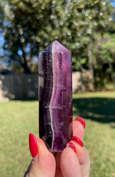 Rainbow Fluorite Crystal Generator Tower