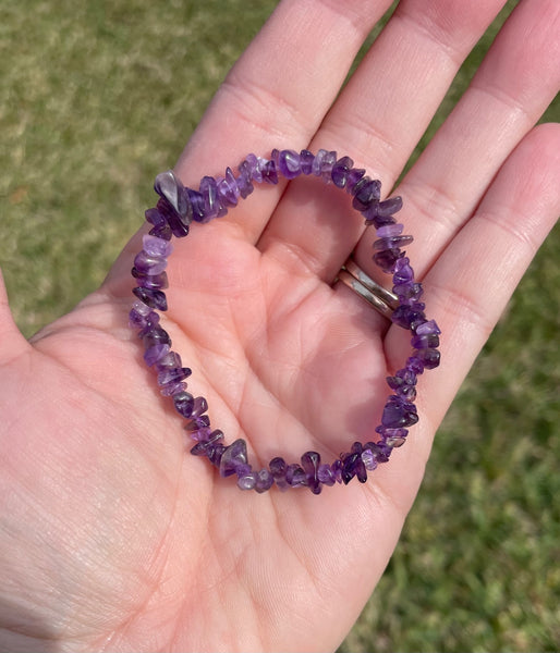 Amethyst Crystal Chip Bracelet