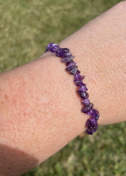 Amethyst Crystal Chip Bracelet