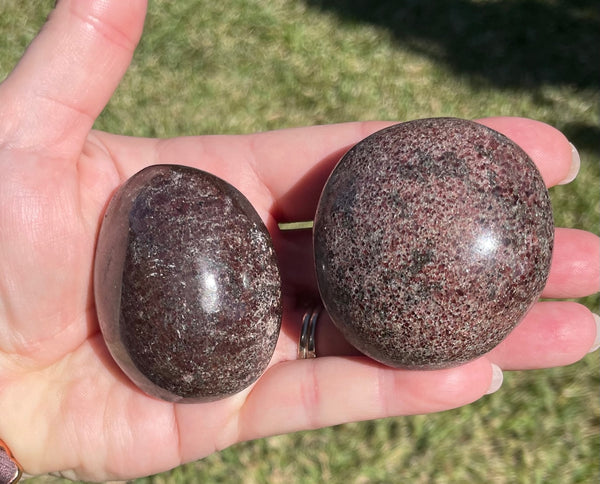 Garnet Crystal Palm Stone