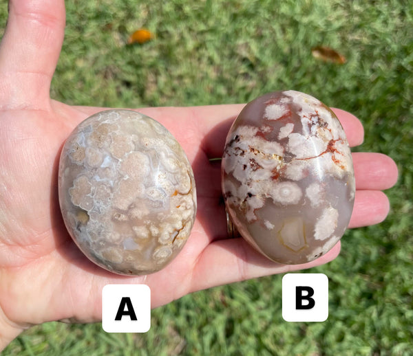 Flower Agate Large Palm Stone Choose Your Own