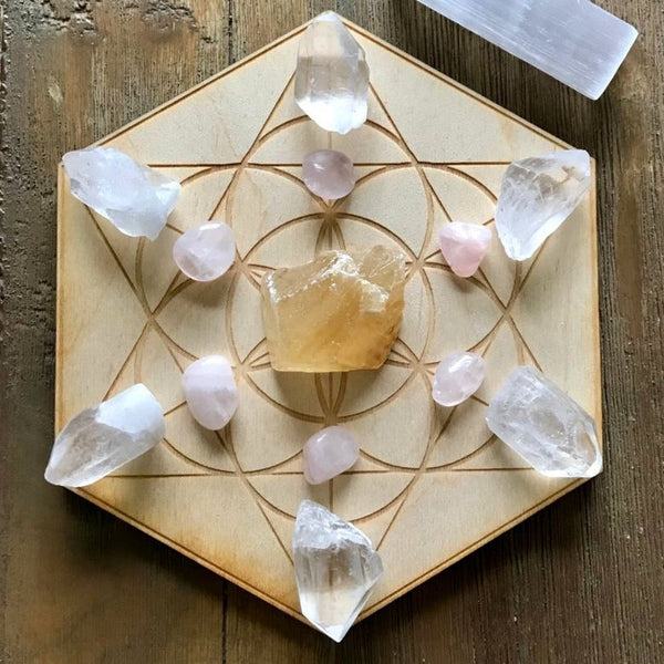 Uplifting Happiness Joy Crystal Grid Kit