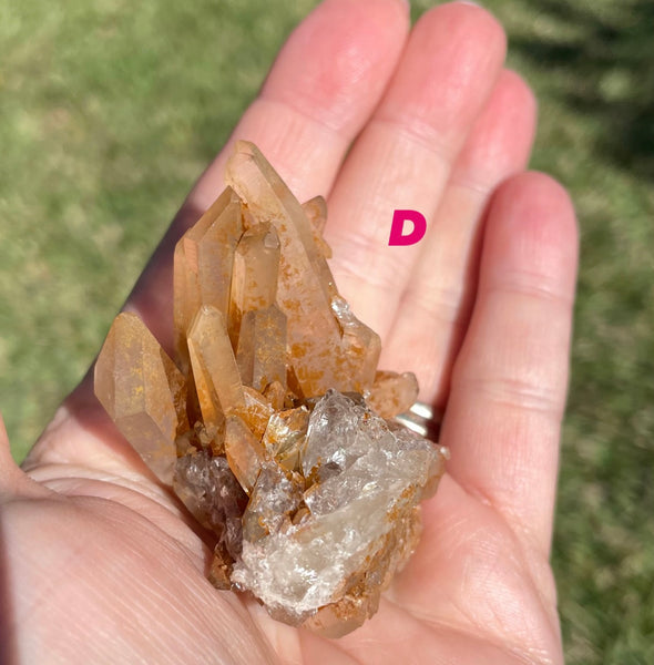 Tangerine Quartz Crystal Clusters