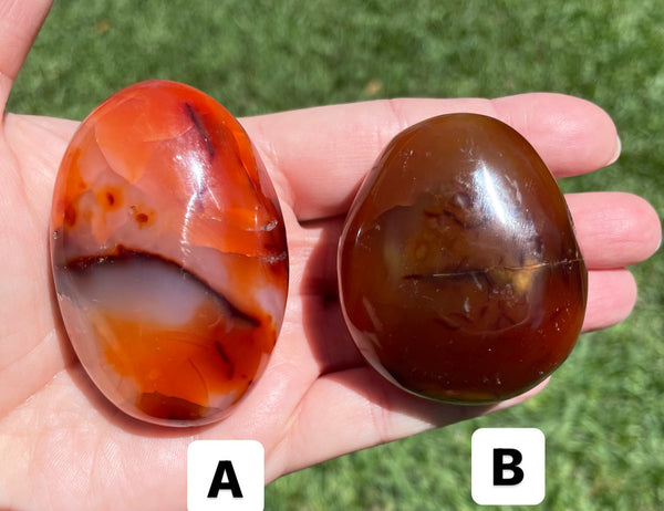 Carnelian Palm Stone A Grade