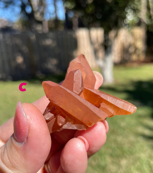 Tangerine Quartz Crystal Clusters