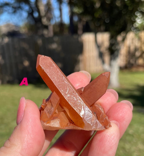 Tangerine Quartz Crystal Clusters