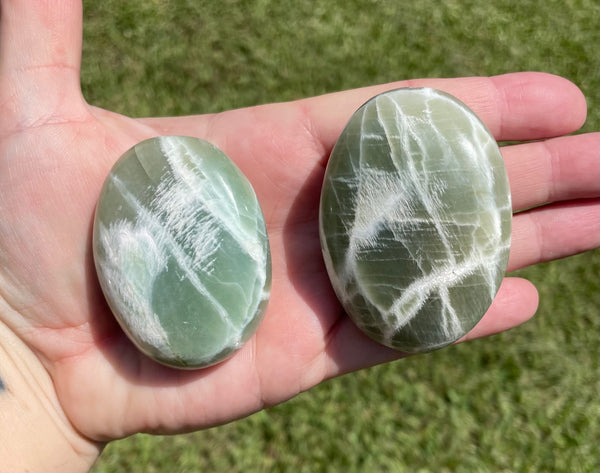 Garnierite Green Moonstone Palm Stone