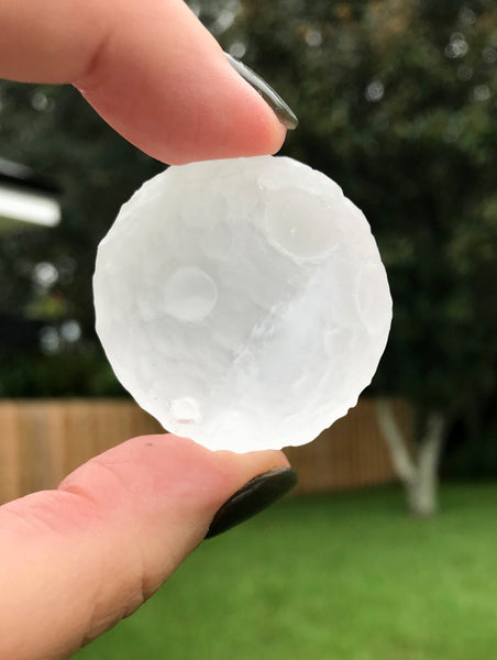 Clear Quartz Moon Carving Sphere