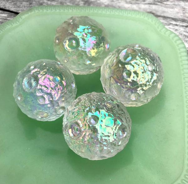 Angel Aura Clear Quartz Moon Carving Sphere