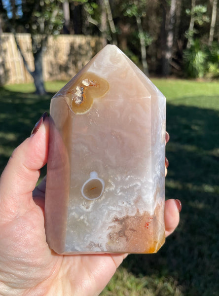 Flower Agate Crystal Tower Large