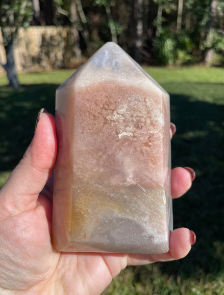 Flower Agate Crystal Tower Large