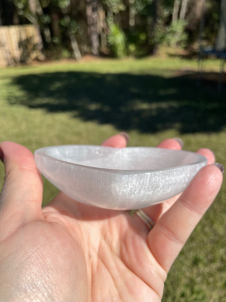 Selenite Heart Shaped Bowl