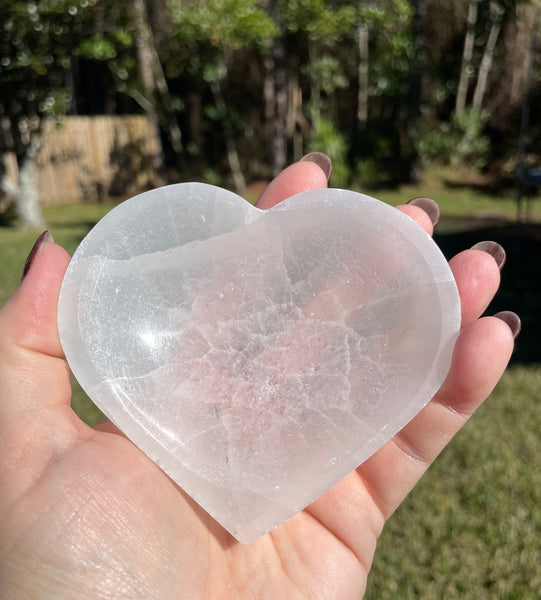 Selenite Heart Shaped Bowl