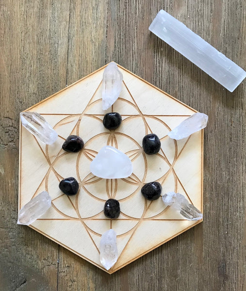 Grounding Strength Resilience. Crystal Grid Kit