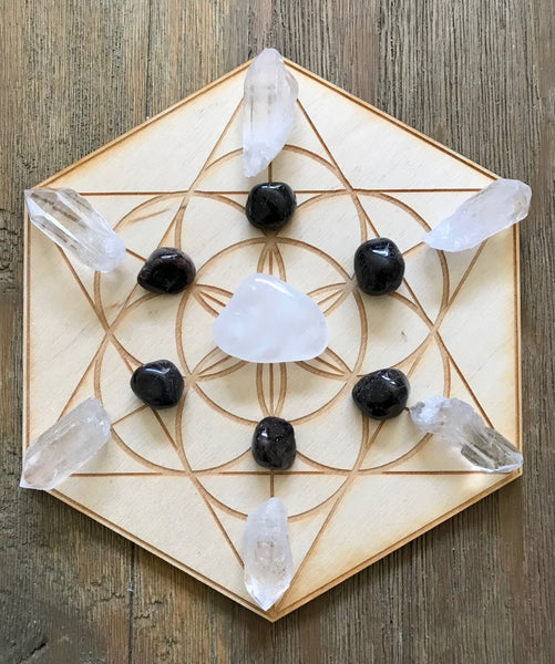 Grounding Strength Resilience. Crystal Grid Kit