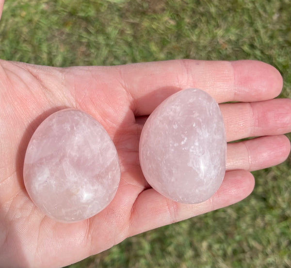 Rose Quartz Crystal Palm Stone