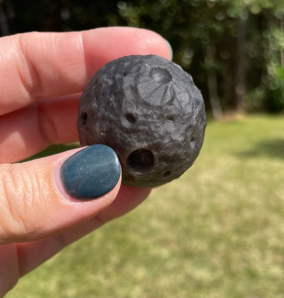 Gold Sheen Obsidian Moon Carving