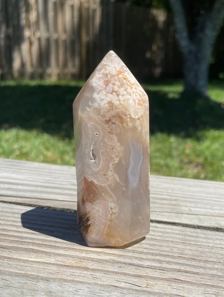 Flower Agate Crystal Tower