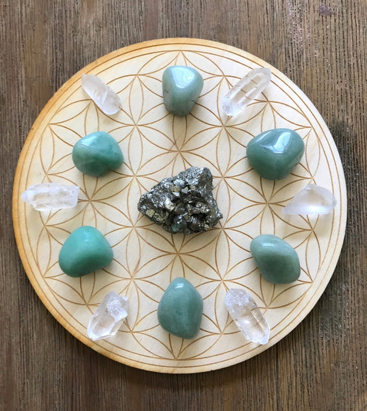 Abundance and Good Fortune Crystal Grid Kit