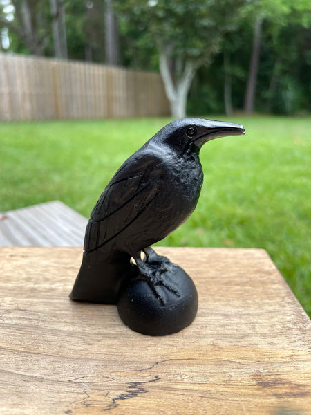 Black Obsidian Crow Crystal Carving
