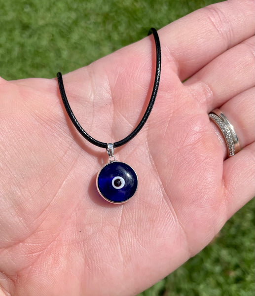 Evil Eye Glass & Sterling Silver Pendant
