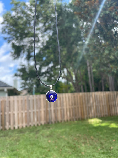 Evil Eye Glass & Sterling Silver Pendant
