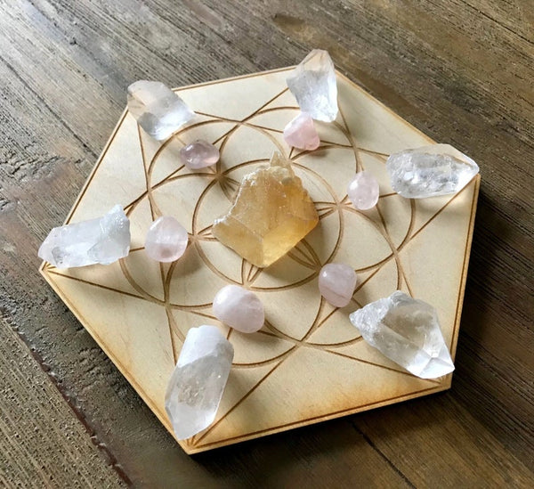 Uplifting Happiness Joy Crystal Grid Kit